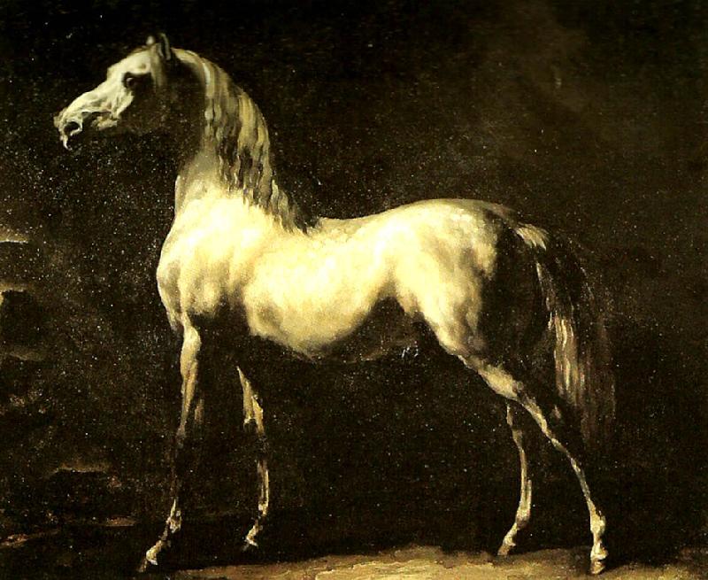 Theodore   Gericault cheval gris oil painting image